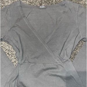 John Galt/Brandy Melville V neck dark grey long sleeve fits xs-m never worn